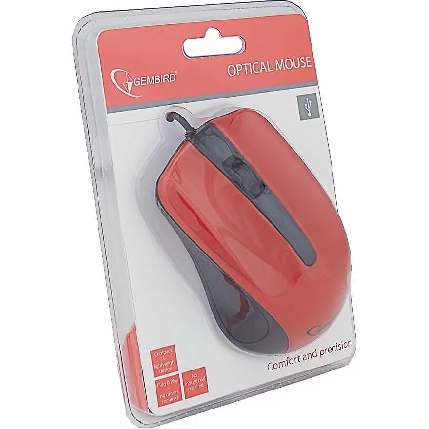 Мышь Gembird MUS-101-R USB Red (MUS-101-R) - фото 3