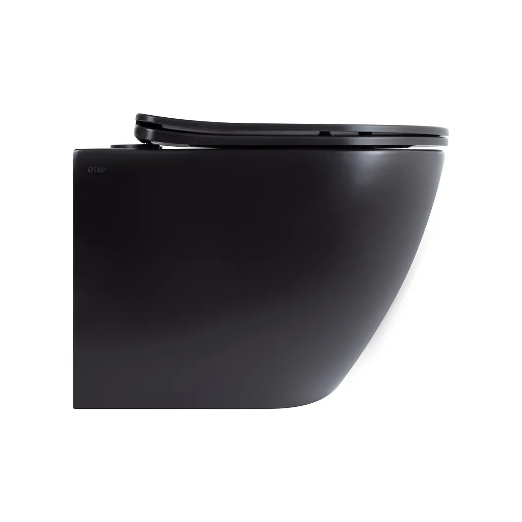 Унитаз подвесной Qtap Robin New Ultra Quiet с сиденьем с сиденьем Soft-Close Black matt QT13332381АSMB, Черный матовый - фото 4