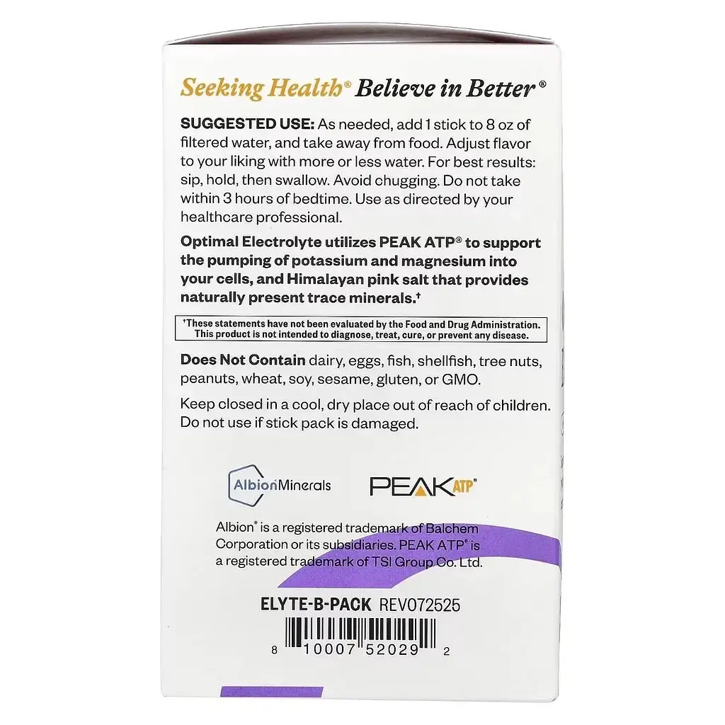 Електроліти Seeking Health Optimal Electrolyte смак ягід 30 стіків - фото 4
