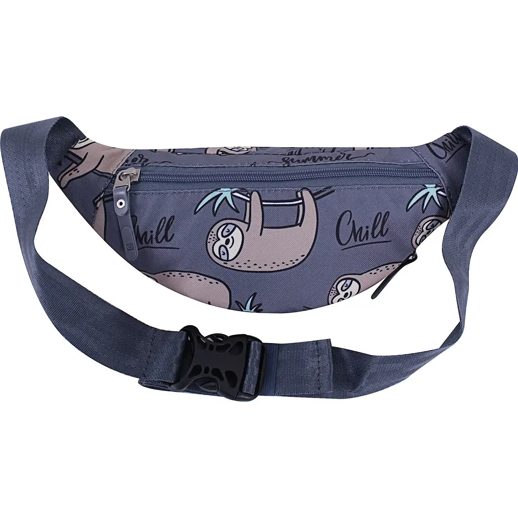 Сумка-бананка Bagland Bella 2 л сублімація 769 бузково-сіра з принтом (00202664) - фото 3