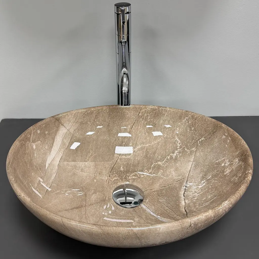 Умивальник VBI Parma накладний 42x34 см dark brown stone glossy VBI-011028 - фото 2