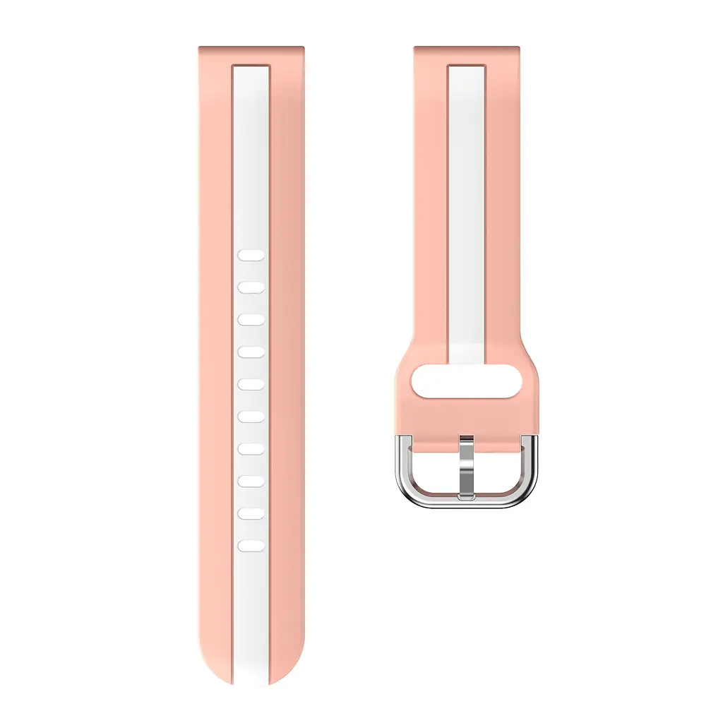 Браслет D2 Normal для Samsung Galaxy Watch 6 Classic 43mm 6 Classic 47mm - розово-белый ширина крепления 20мм силикон Watchbands (W37-0WB8836754) - фото 4