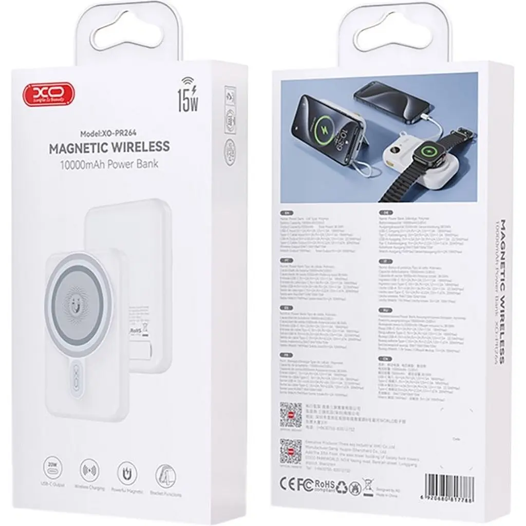 Зовнішній акумулятор XO PR264 10000mAh 20W White [172647] - фото 4