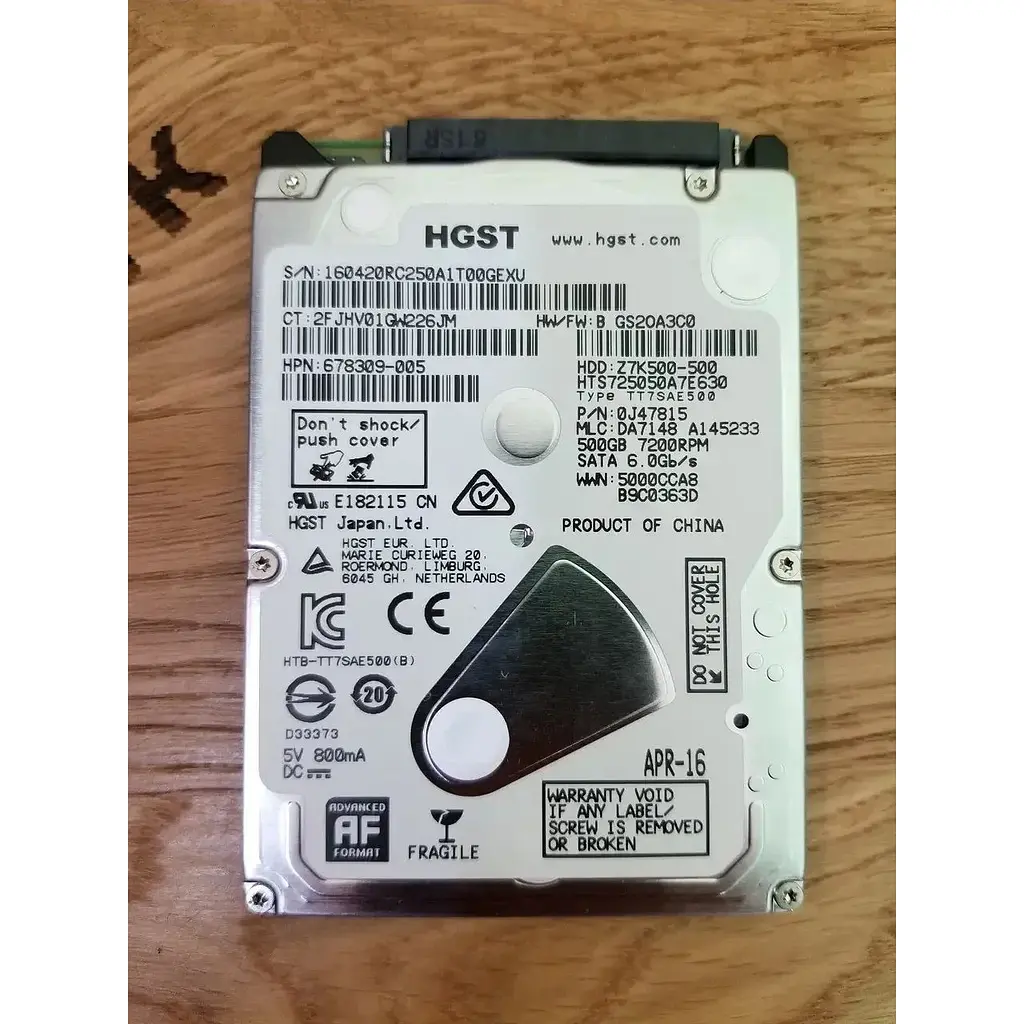 Жорсткий диск для ноутбука Hitachi 500 ГБ hts725050a7e630 - фото 3