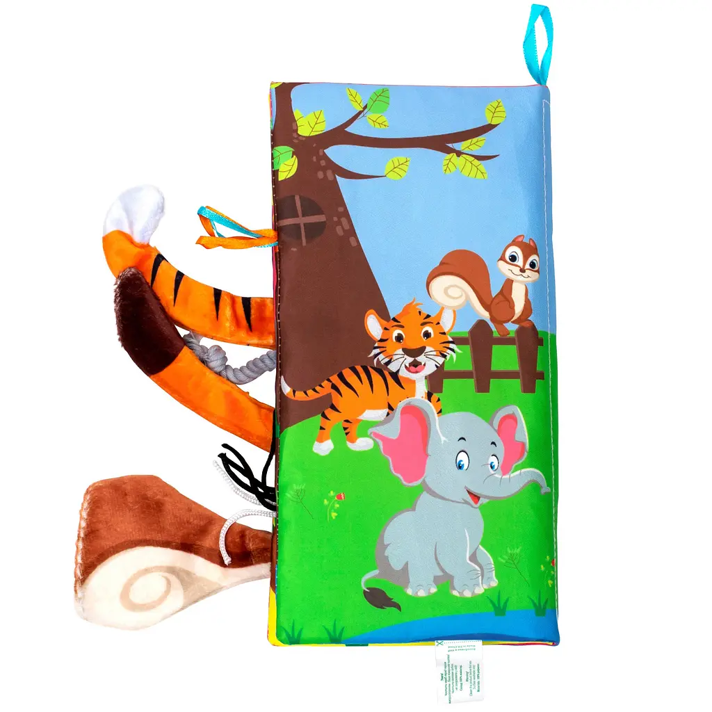 Текстильна іграшка-книжка Baby Team Хвостики (8725_дикі тварини) - фото 2
