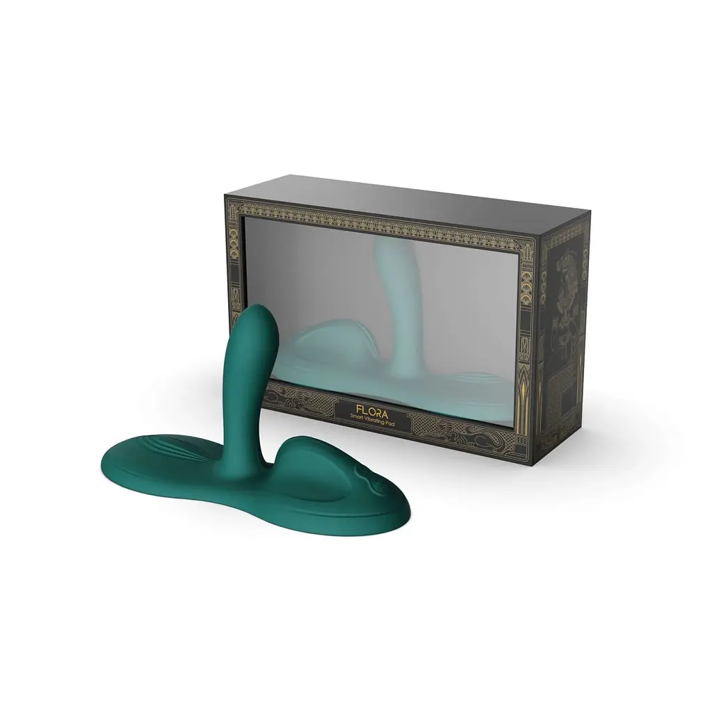Sit-on-top смарт-вібратор Zalo - Flora Smart Vibrating Pad Turquoise Green, 9 моторів - фото 7