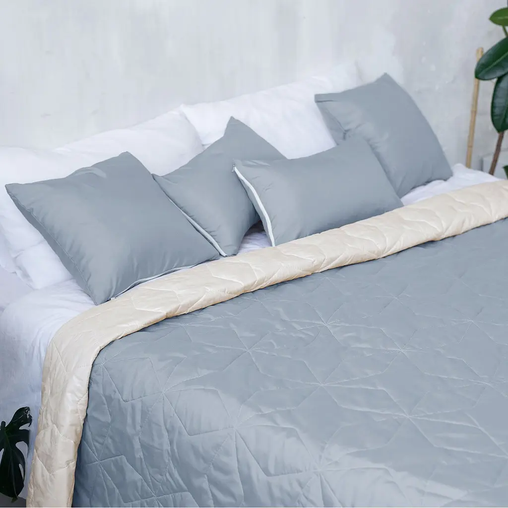 Декоративне покривало  Sonex Borneo 220х240 см сіре з бежевим(SO102401) - фото 4