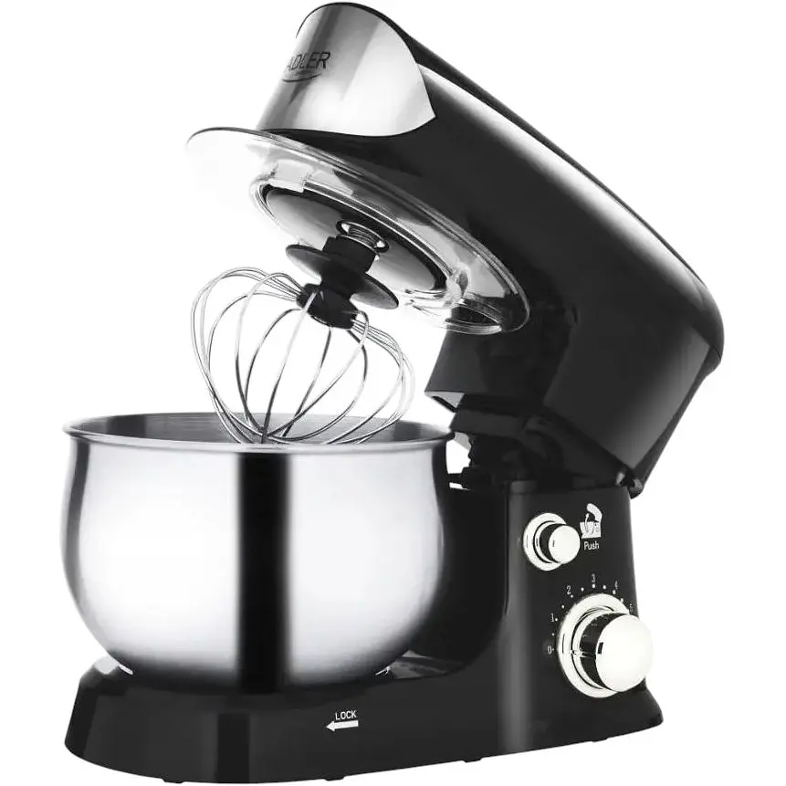Тістоміс планетарний міксер Adler AD 4226 1200 Вт 3 л чаша з нержавіючої сталі на 6 швидкостей чорний - фото 2