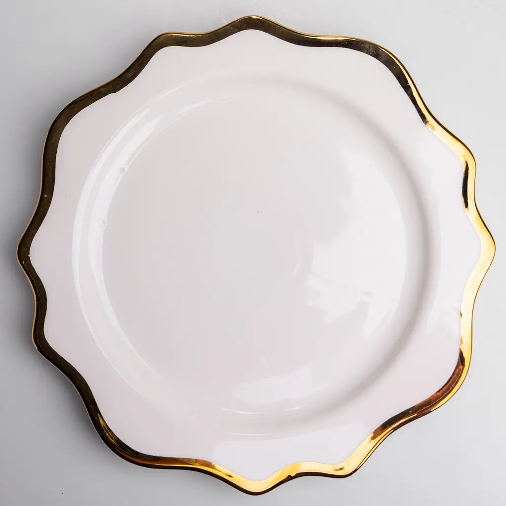 Блюдо сервірувальне порцелянове Antique White 30 см Yiwu HKPP-12