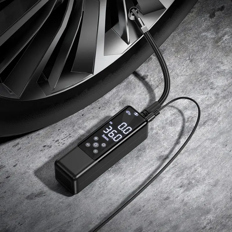 Автомобільний насос Hoco ZP5 May smart air pump Black - фото 7