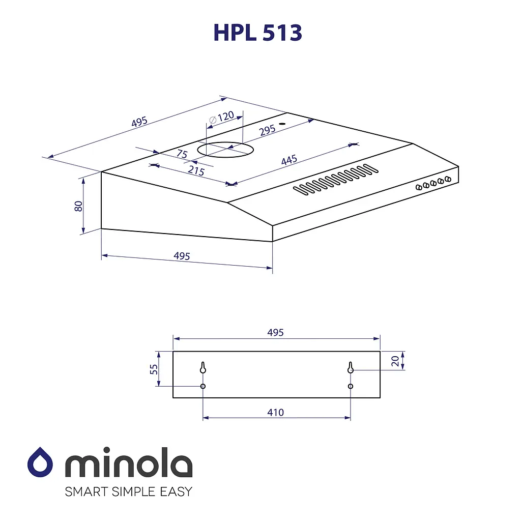 Витяжка плоска MINOLA HPL 513 BR - фото 11