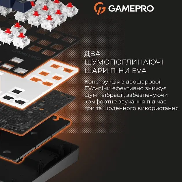 Клавиатура проводная GamePro Genesis Metallic Outemu Red Swithes USB Black (MK110B) - фото 9