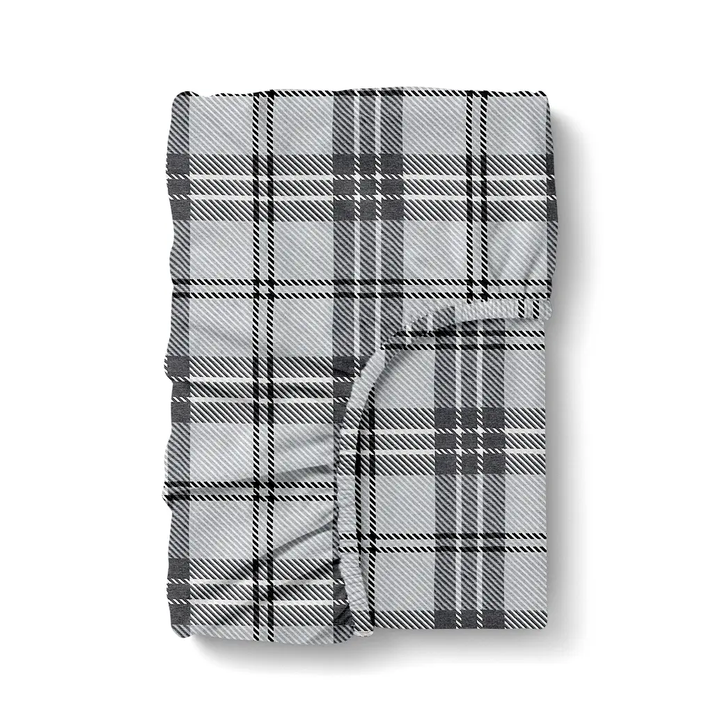 Простирадло на резинці фланель 80х160 BASALT TARTAN COSAS (4822052499290)