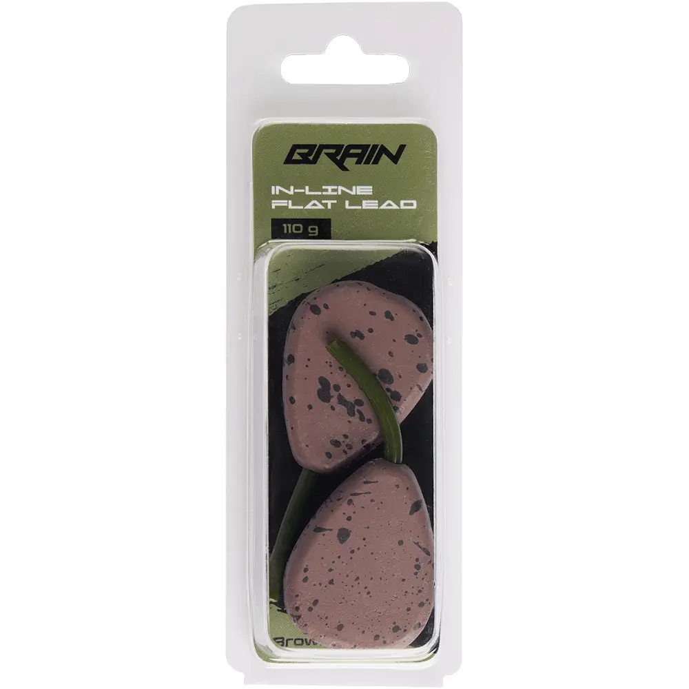 Грузило Brain In-Line Flat Lead 110g 2шт/уп Brown - фото 2