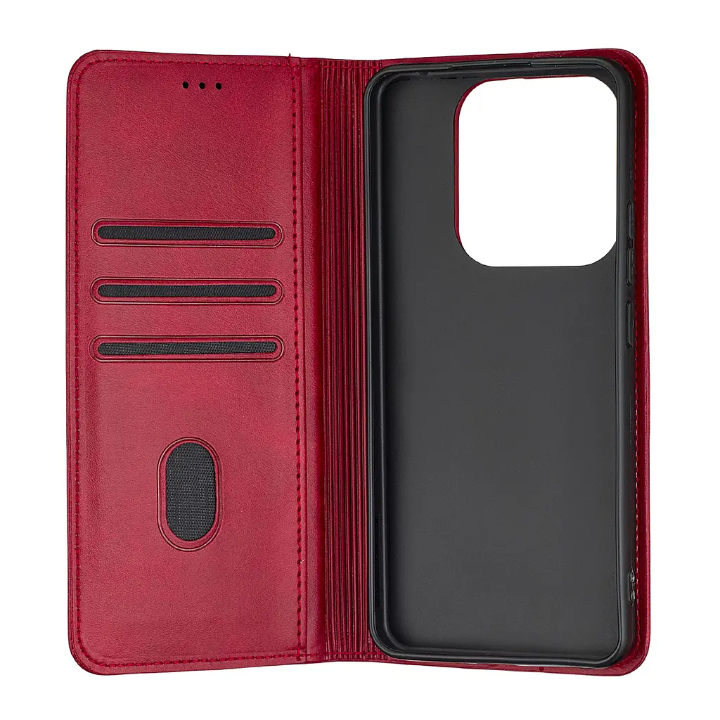 Чохол-книжка Premium Xiaomi Redmi Note 14 4G Global Dark Red - фото 2
