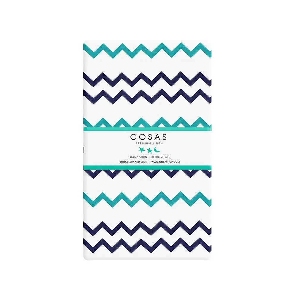 Наволочка Cosas Sea zigzag 50х70 см біла (ZigZag_BlueMint_50) - фото 2