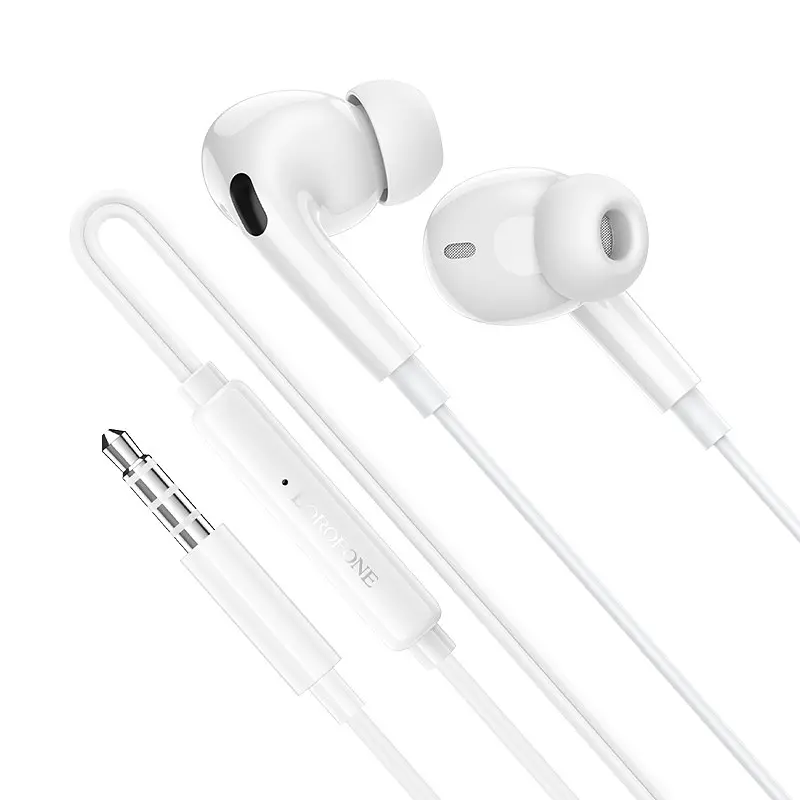 Наушники Borofone BM100 Pro Fuente universal earphones with microphone белые - фото 3