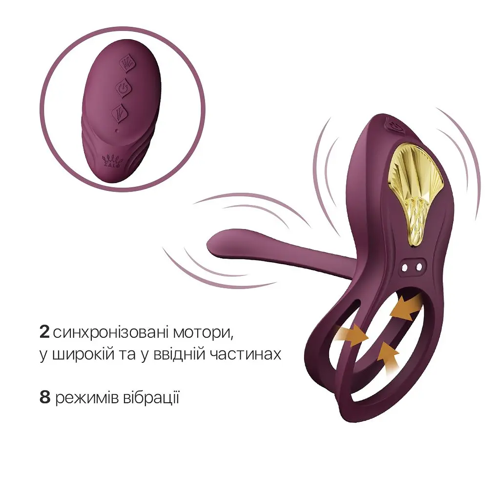 Смарт-ерекційне кільце Zalo BAYEK Velvet Purple - фото 4