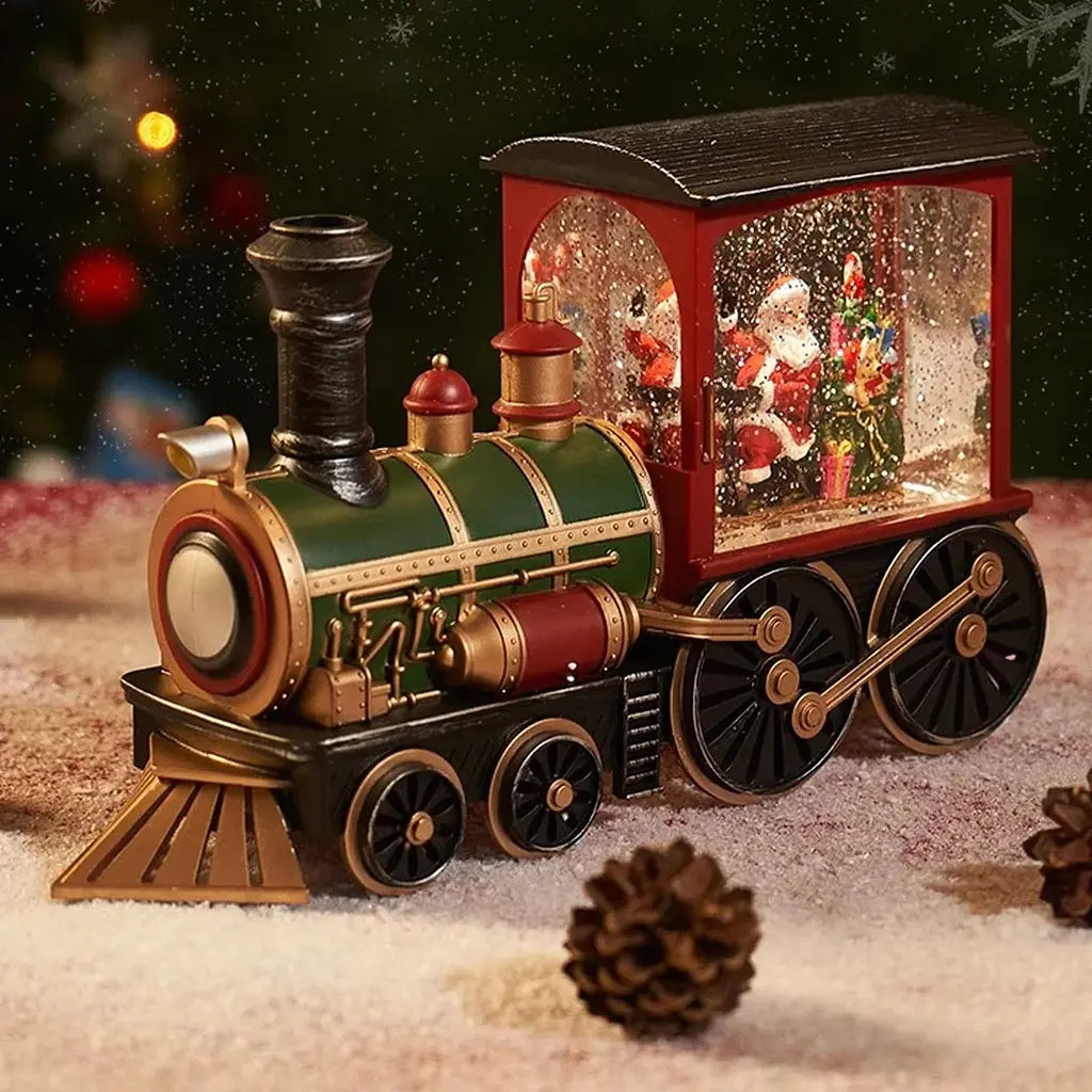 Новорічний нічник XMAS 2110 Snow Water Lantern, лід нічник на батарейках у дитячу | нічник на батарейках (ST) - фото 2