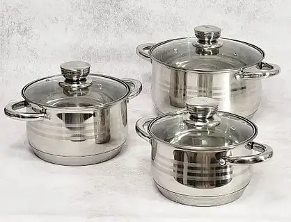 Набор кастрюль Royalty Line Rl-1232 девятислойное капсульное дно нержавеющая сталь 12 предметов - фото 3