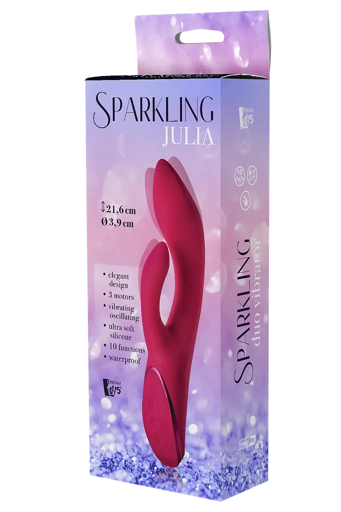 Вібратор подвійний Dream Toys Sparkling Julia 3 мотори фрикції 7 ритмів силіконовий водонепроникний IPX7 - фото 4