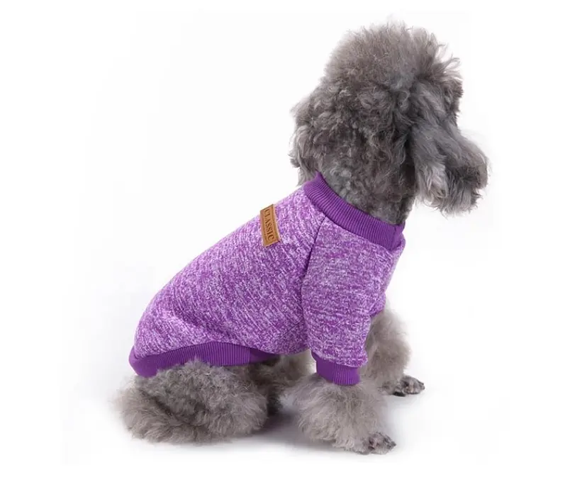 Кофта для собак та котів EcoToys Purple XS ряба фіолетова A: 20 см B: 31 см C: 19 см 7092 - фото 5