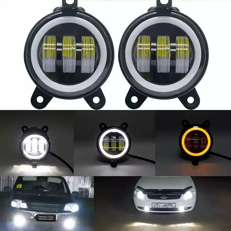 Протитуманні LED Фари круглі Лінза з ДХО та поворотом D100 мм 10-30V 15W 7000K 2 шт. - фото 4
