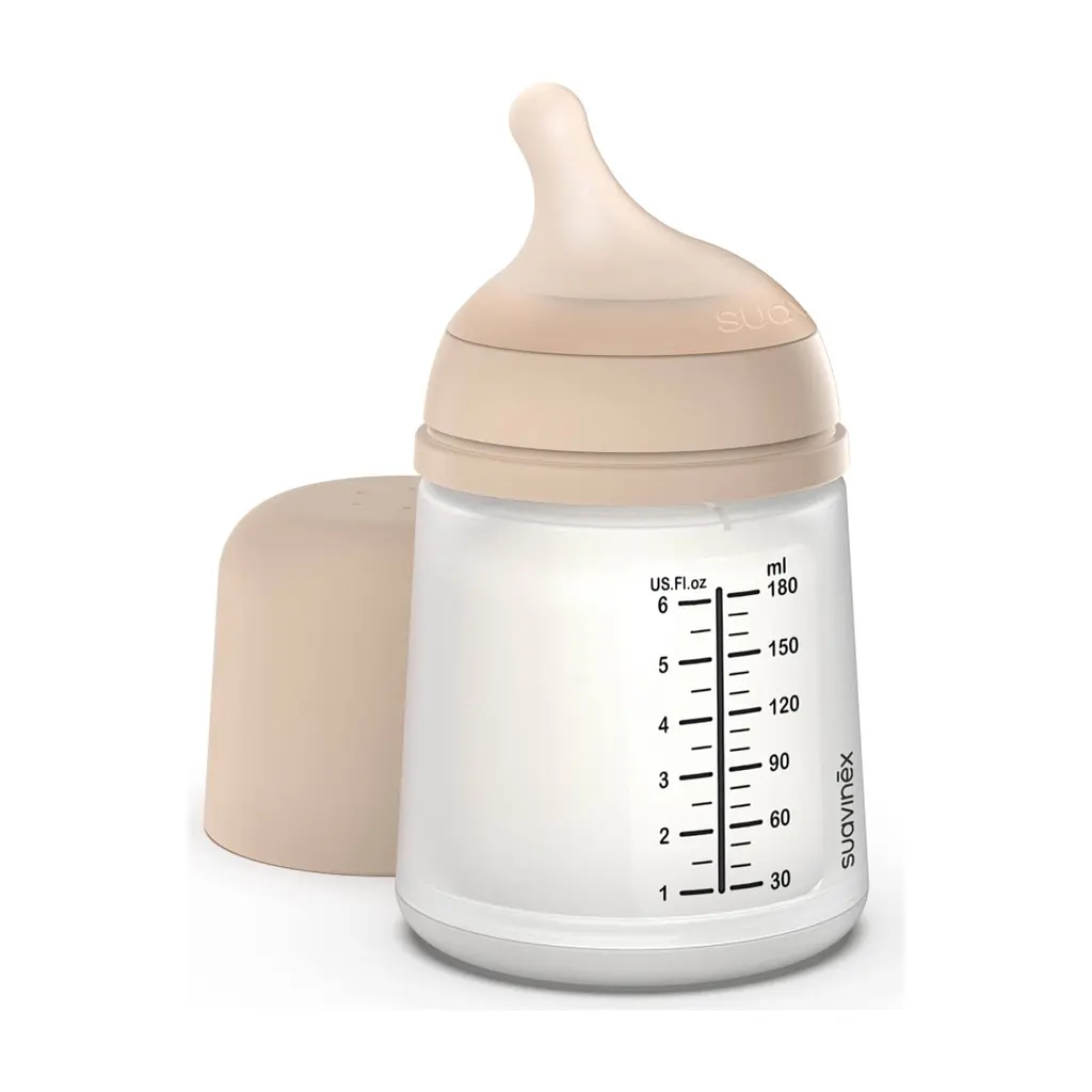 Набір для годування новонароджених Suavinex Zero. Zero Beige (пляшка 180 мл + пустушка) (308426) - фото 3