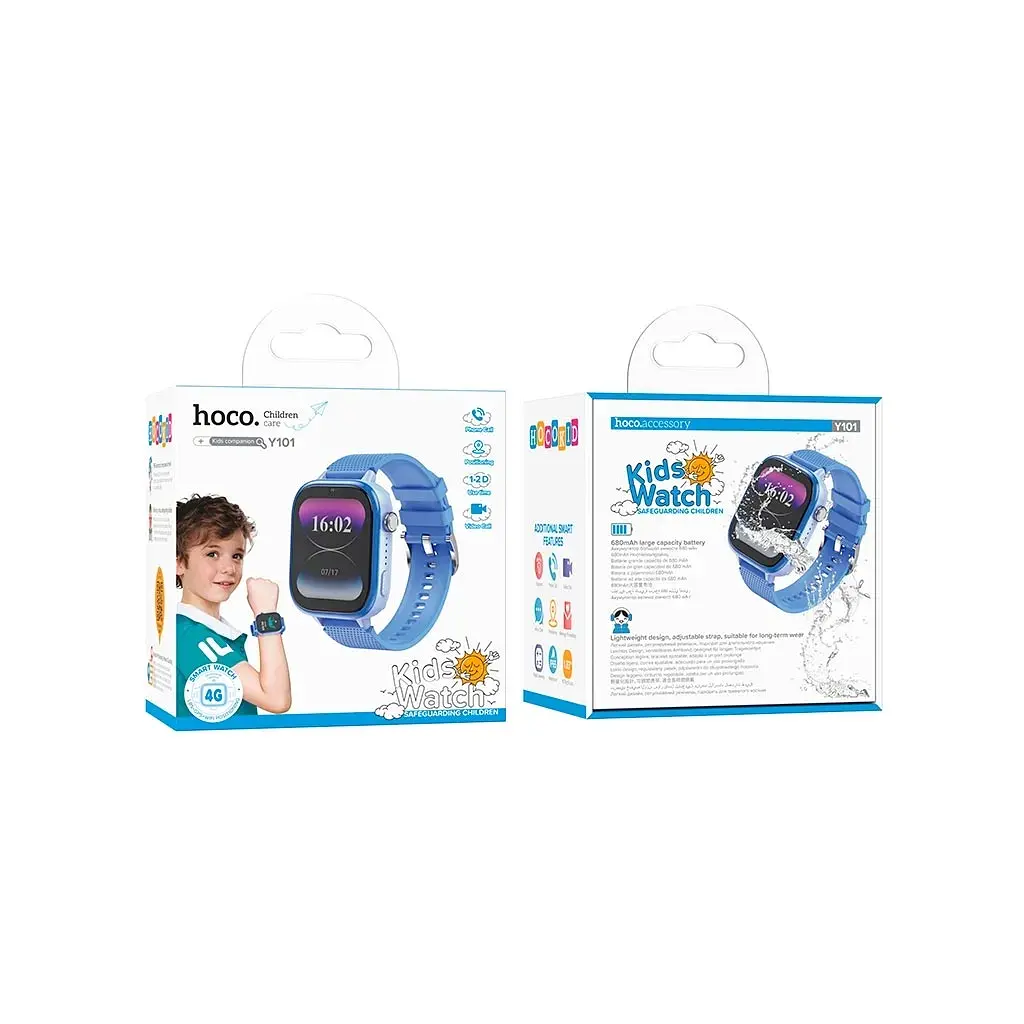 Смарт-годинник HOCO Y101 4G children smart watch Blue (6942007626439) - фото 4
