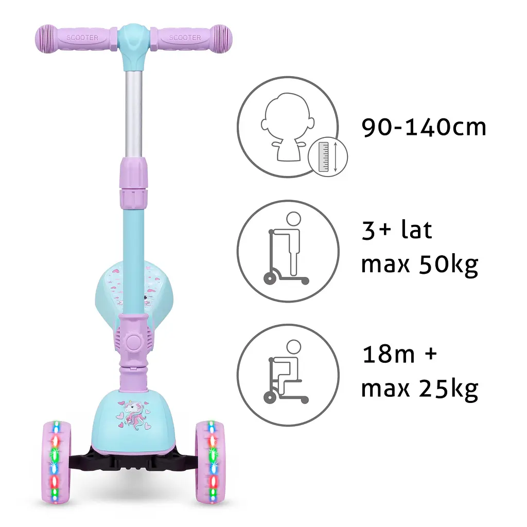 Дитячий самокат Kidwell Rimba Unicorn 2 в 1 з сідлом (5901130086207) - фото 8