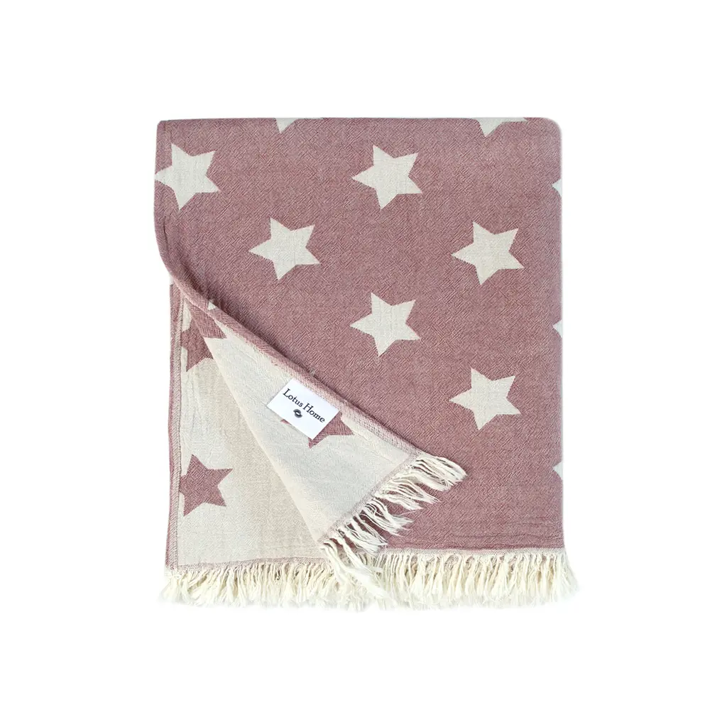 Плед Lotus Home - Star throw бургунди 130x170 - фото 4