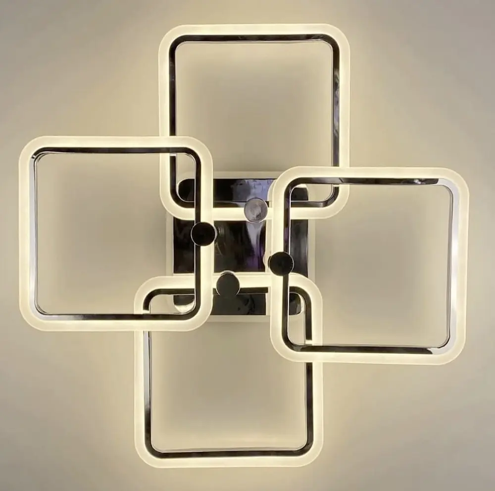 Светодиона люстра chrome на 4 рожка квадратной формы Line.F A 2503/4S CR - фото 5