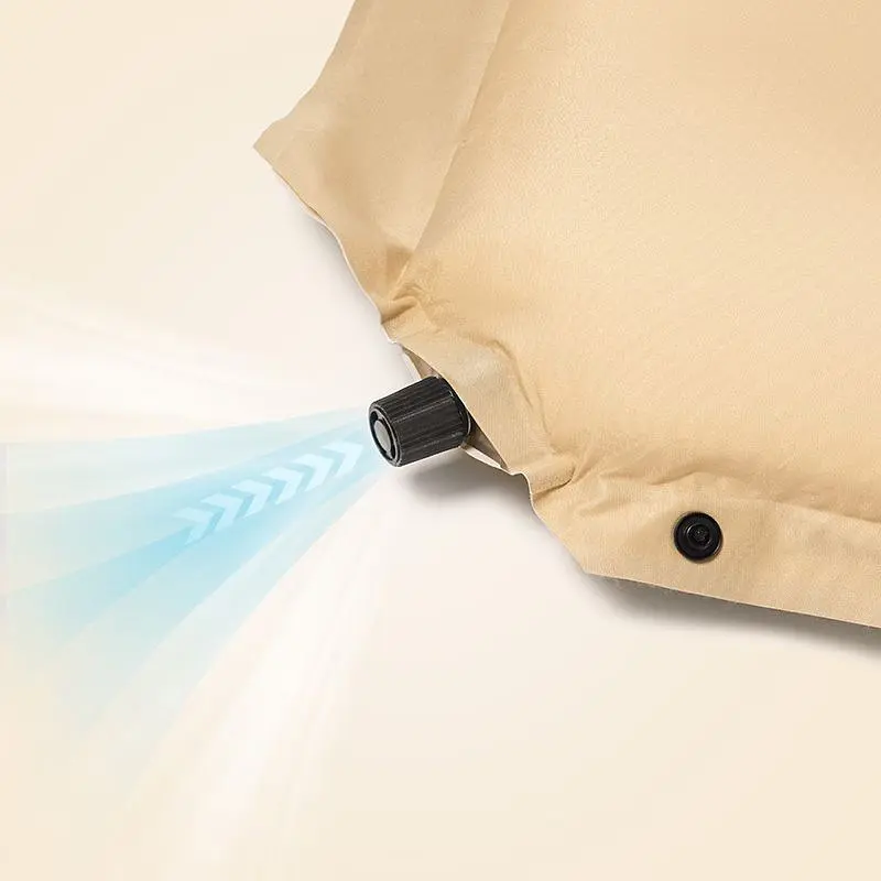 Коврик двухместный самонадувающийся Naturehike CNK2300DZ014 30мм с подушкой (Бежевый) - фото 2