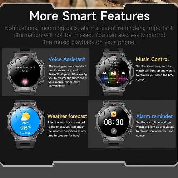 Годинник розумний наручний UWatch Smart Mevaden Ultra Steel 2 ремінця Чорний (2710066755) - фото 9