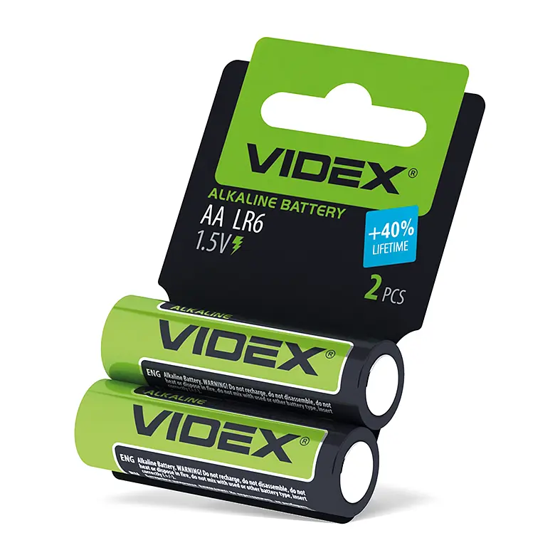 Батарейка лужна Videx LR6/AA 2шт SHRINK CARD VIDEX (21162-000)