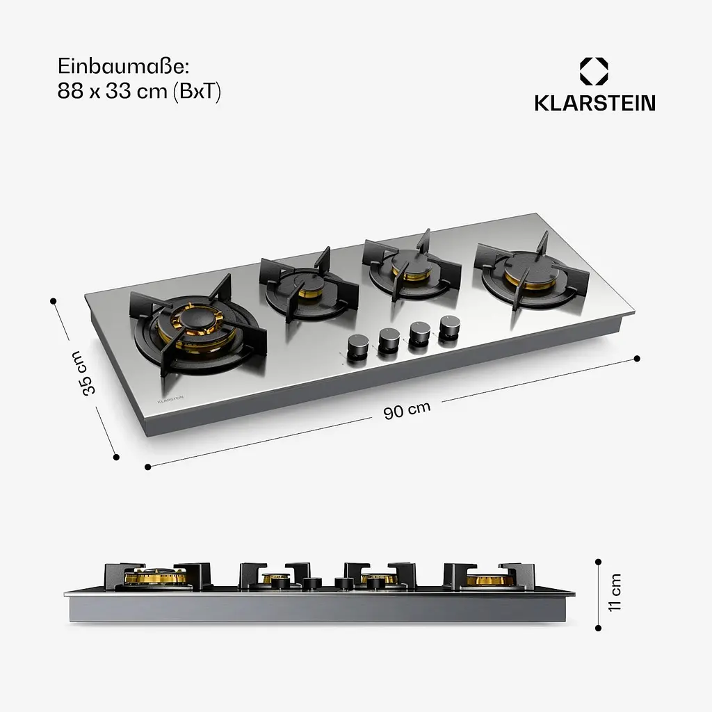 Варочная поверхность газовая Klarstein Goldflame 4 Slim (10046473) - фото 7
