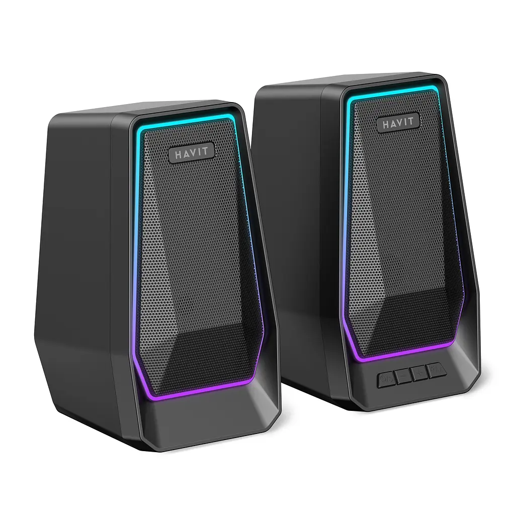 Стерео колонки HAVIT SK769BT USB 10W RGB Black HAVIT (28957-000) - фото 4