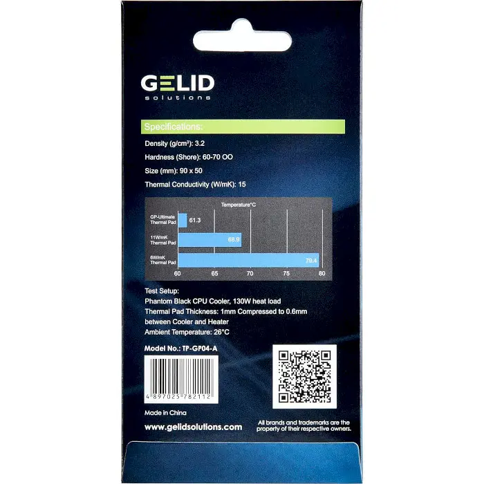 Термоінтерфейс Evolution Gelid Solutions GP-Ultimate Thermal Pad 90x50x2 mm TP-GP04-D - фото 4