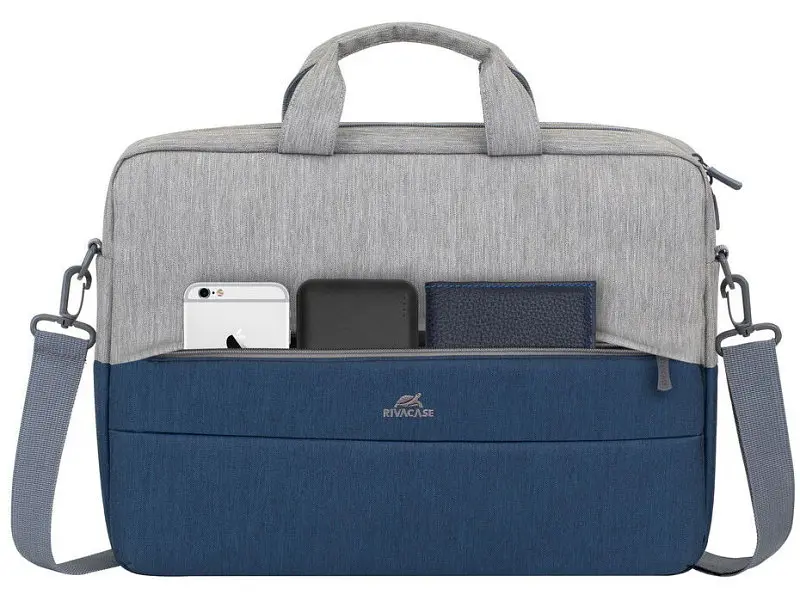 Сумка для ноутбука RIVACASE 7532 15.6 Grey/Dark blue (7532 (Grey/Dark blue)) - фото 7