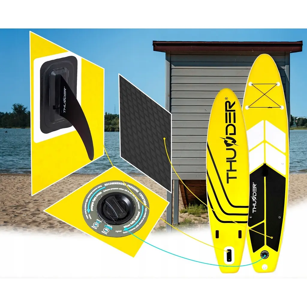 Надувна дошка SUP THUNDER Coast Yellow 320 см з веслом - фото 7