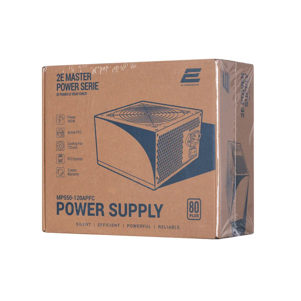 Блок живлення 2E MASTER POWER (550W), >80, 80+ White, 120mm, 1xMB 24pin(20+4), 1xCPU 8pin(4+4), 3xMolex, 5xSATA, (2E-MP550-120APFC) - фото 11