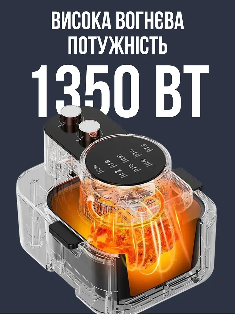 Аерогриль багатофункціональний 8 л, 1350 Вт, інфрачервоний нагрів - фото 7