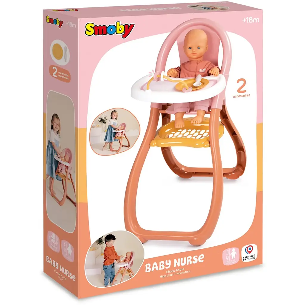 Стільчик для годування Smoby Toys Бебi Ньорс терракотова пудра (7600220388) - фото 2