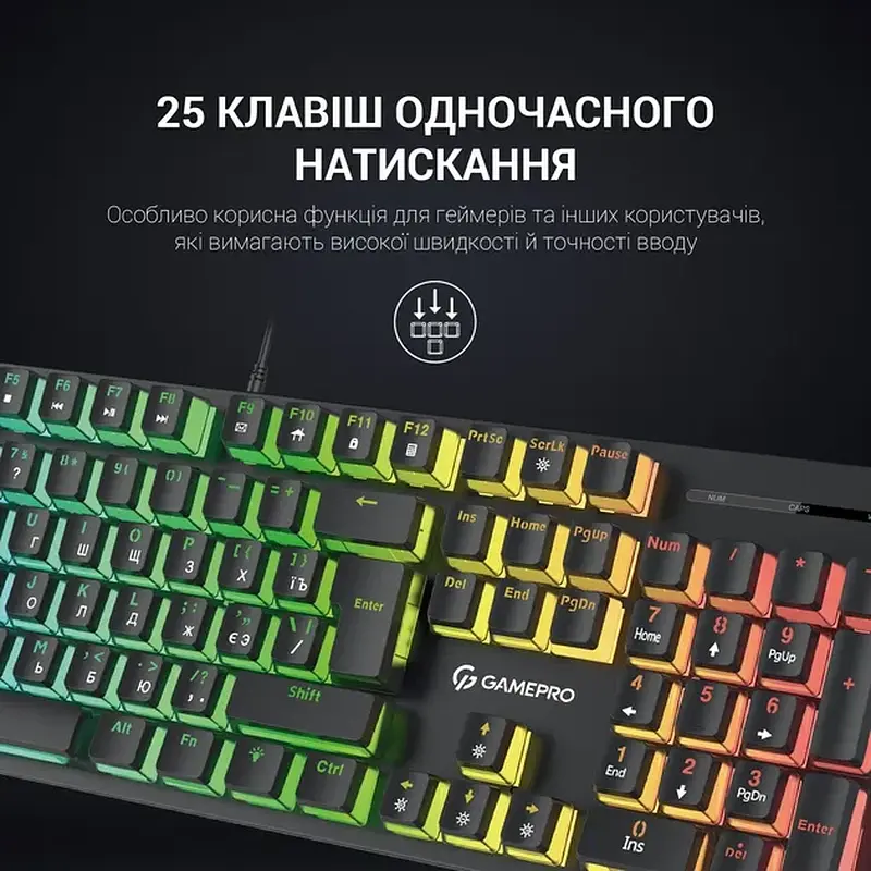 Клавиатура GamePro MK85B RGB Blue Switch Black - фото 10
