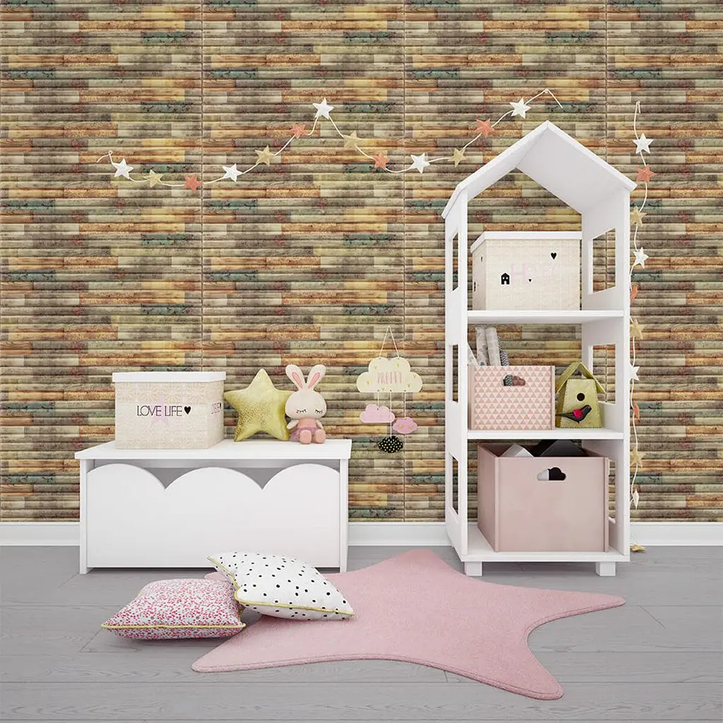 Самоклеющаяся декоративная 3D панель Sticker Wall бамбук микс 700x700x8.5мм 073 SW-00000090 - фото 5