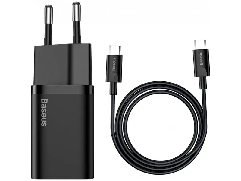 Мережевий зарядний пристрій BASEUS Super Silicone PD Charger 25 W + Type-C to Type-C (TZCCSUP-L01)