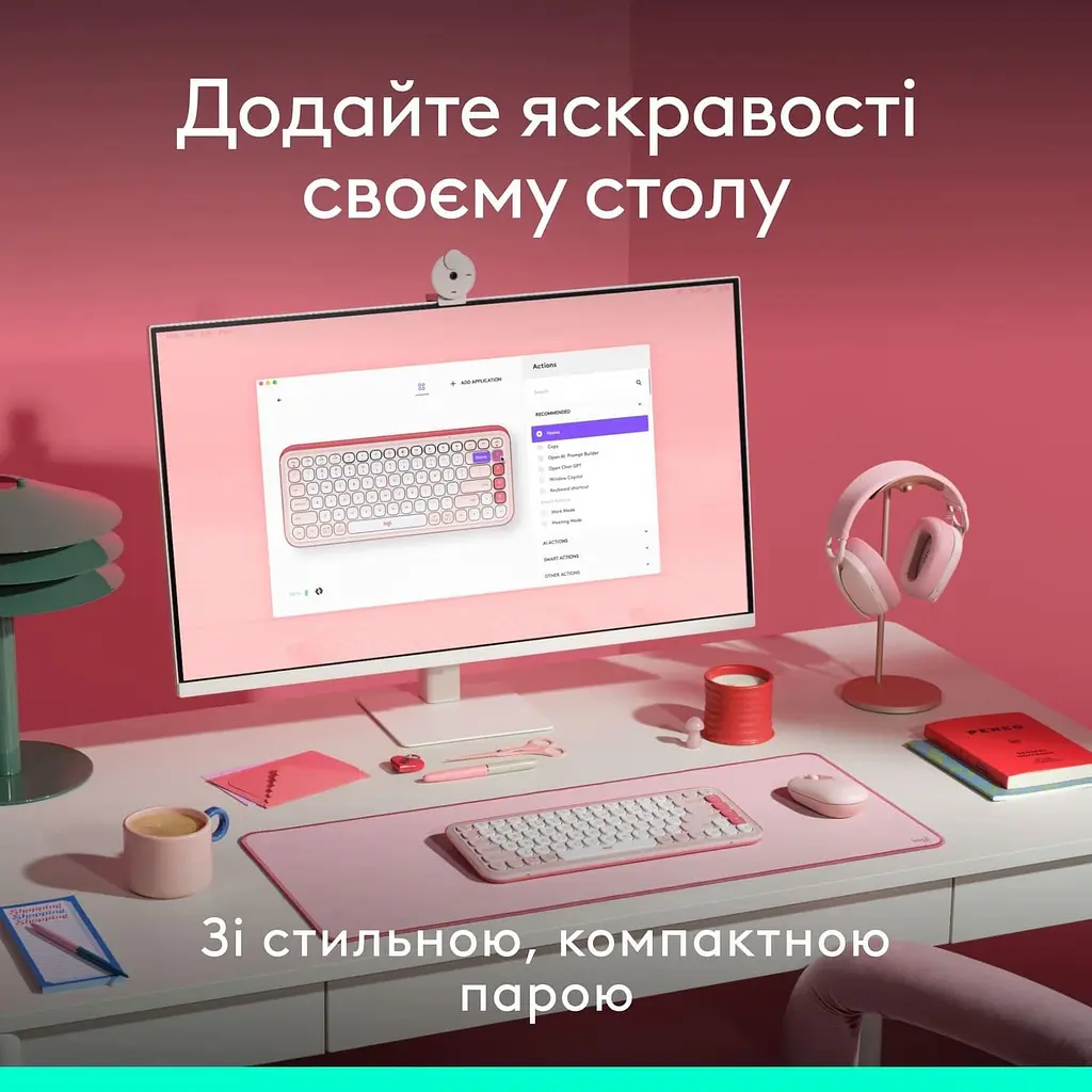 Комплект (Клавіатура та Миша) Logitech Pop Icon Combo (920-013142) Rose - фото 2