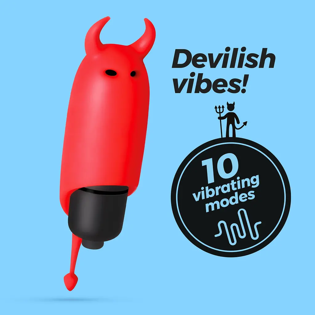 Вібратор Crushious O-Pet Devil 10 режимів червоний 8.8х2.4 см - фото 9