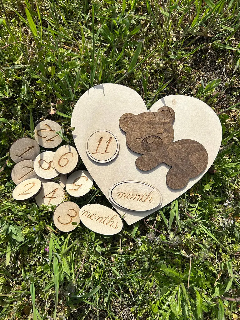 Дерев’яна метрика для фото малюка по місяцях - фото 2