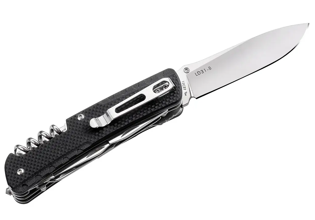 Багатофункціональний ніж Ruike Trekker LD31-B, (8.5 см) 12C27 / G10 чорний, 14 інстр. - фото 2